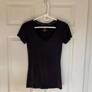 Victoria’s Secret cotton lingerie black scoop neck short sleeve shirt small